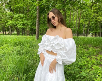 White Long skirt,Maxi Linen skirt,summer skirt, Skirt for women,Linen clothing