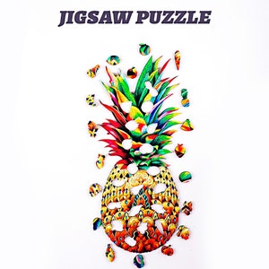 Pineapple Jigsaw Difficult Puzzle Clear Impossible Wooden, High Quality Material, Great for Gifts, Family Games, Split Coils for Kids