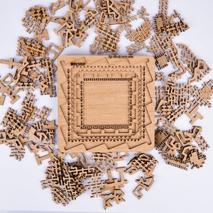 Wooden Jigsaw Puzzle, Best Gift for Adults and Kids, Unique Shape Jigsaw 5 layers, 5 different styles