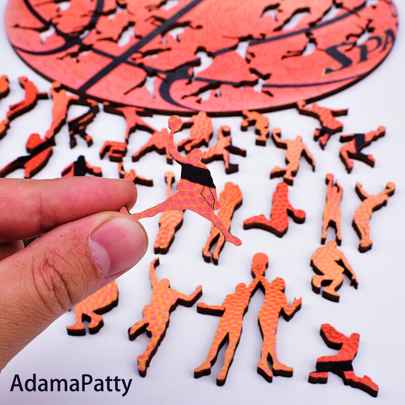 Basketball Wooden Jigsaw Puzzle Premium Materialsimpossible Etsy