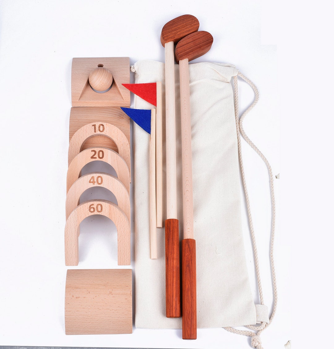 Wooden Toddler Golf Set Wooden Toys Handmade Montessori Toys Kids