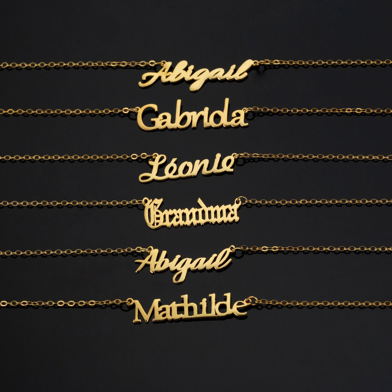 Mother's Day Gift Ideas: Personalized and Sentimental Gifts - 14k Solid Gold Name Necklace - Custom Name Plate