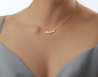 Custom Name Necklace - Gold Name Plate - Personalized Gifts - Christmas Gifts - Silver Necklace -Gifts for Her - Bridesmaid Gifts - Birthday