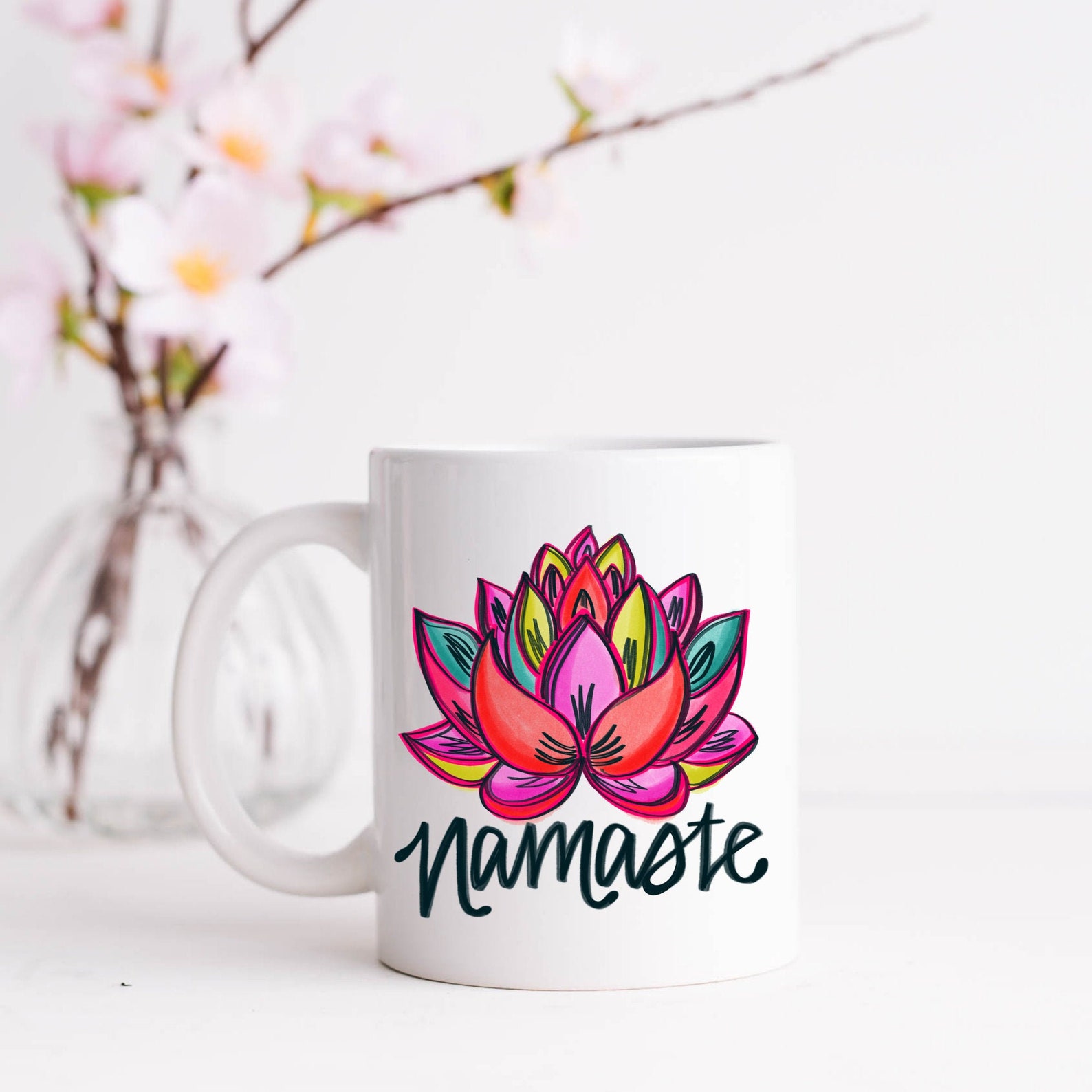 Namaste / Peace / Floral / 11 Oz Coffee Cup | Etsy