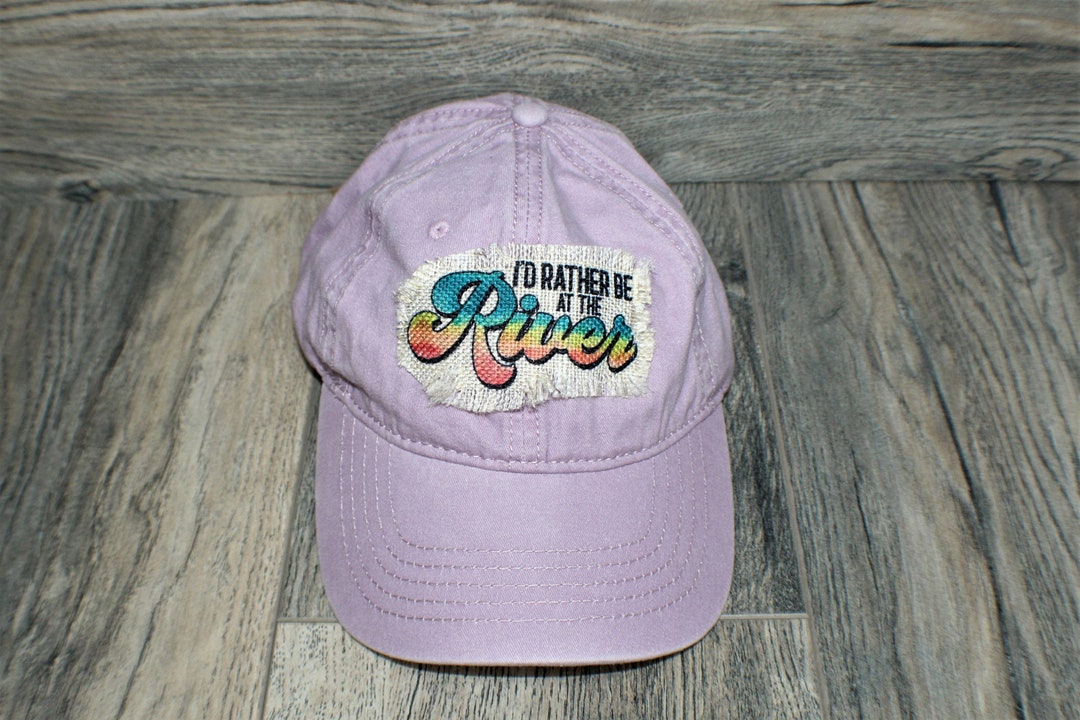 I'd Rather Be at the River / Light Purple Hat / Adjustable - Etsy