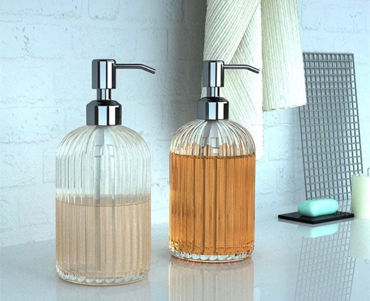 Hotel Balfour Glass Liquid Soap Pump Dispenser Apothecary Dr