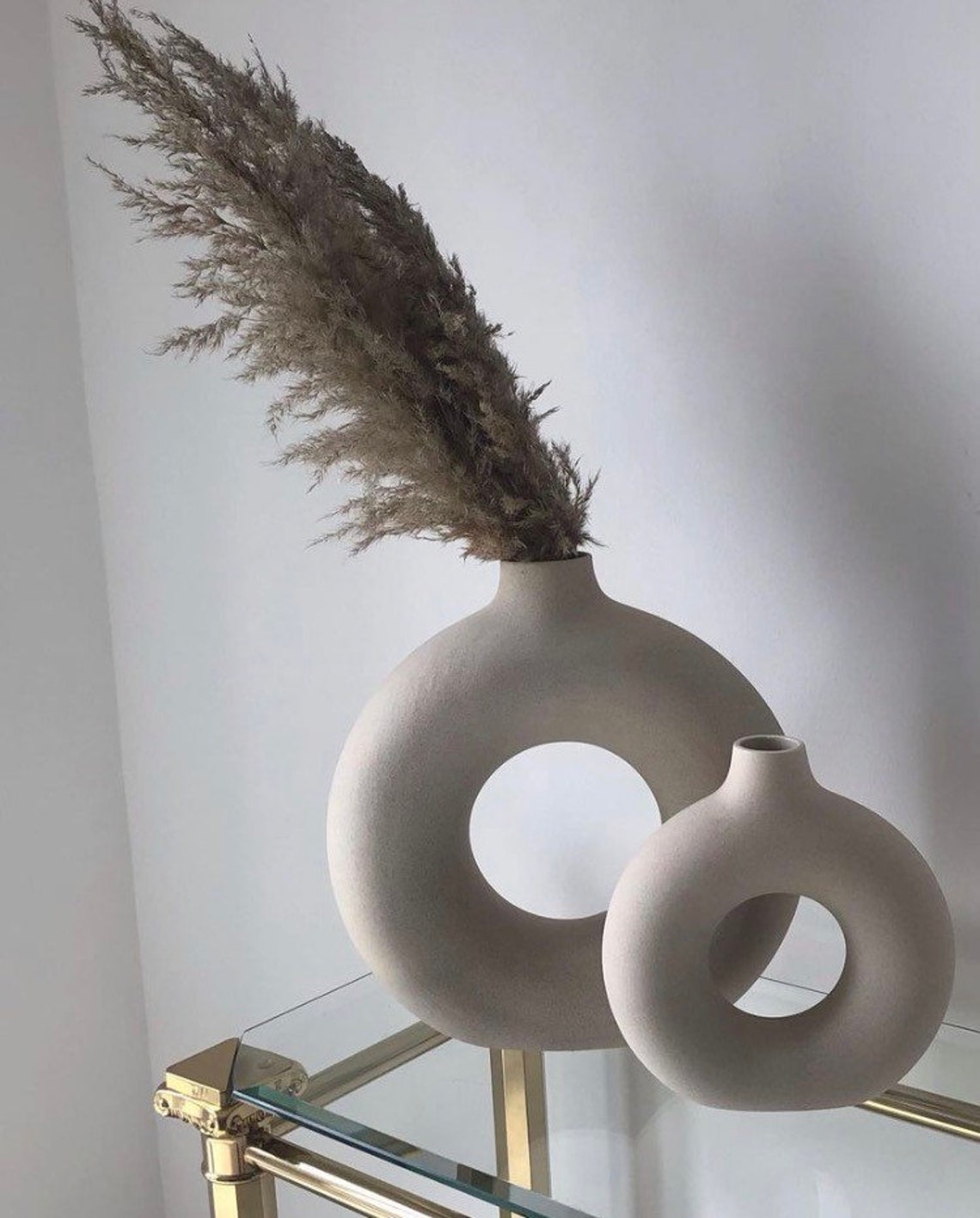 Nordic style ceramic donut vase abstract home decor Etsy