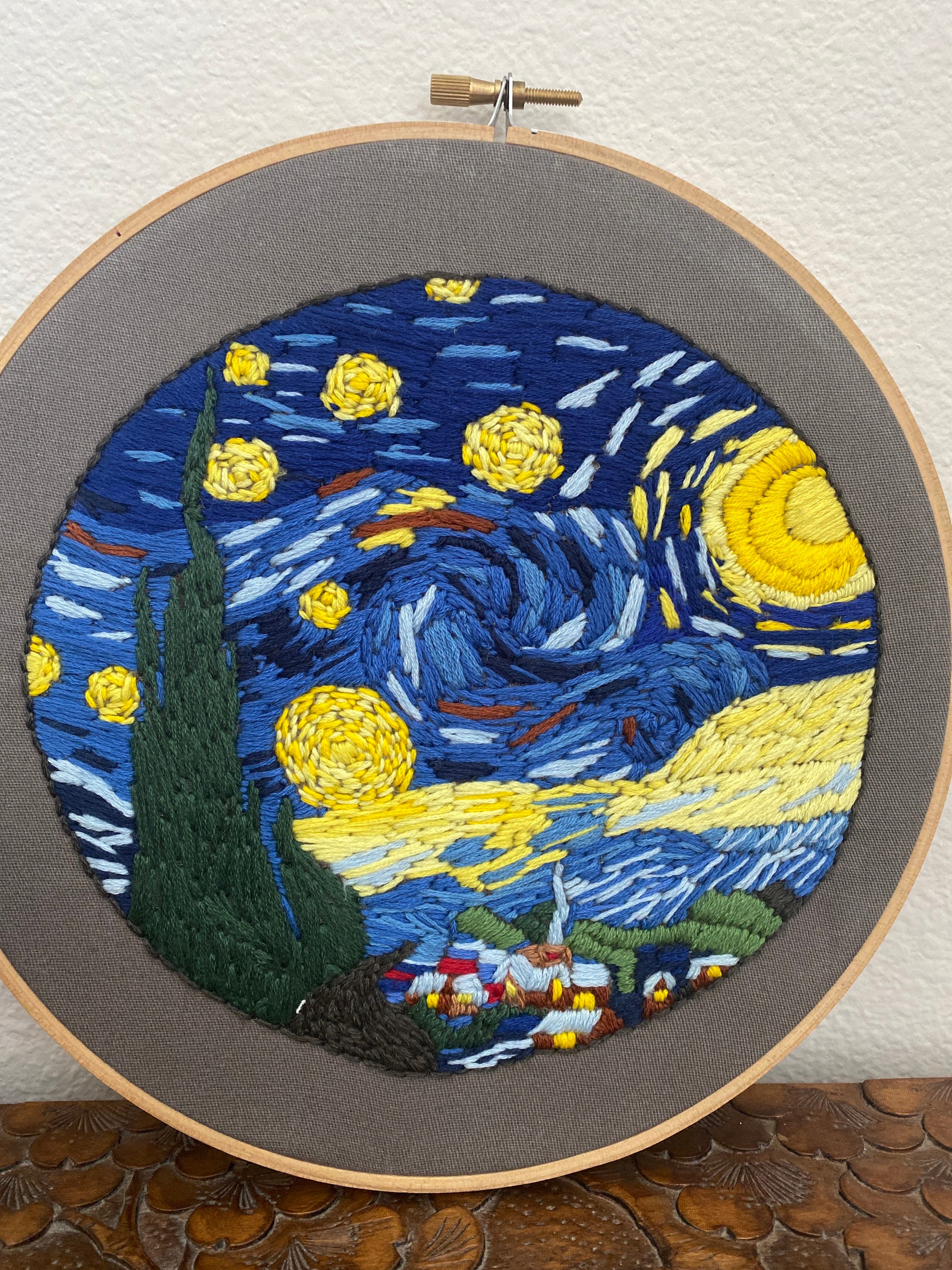 Finished embroidery of starry night  etsy