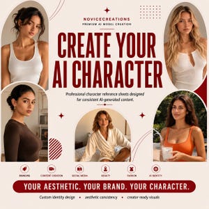 Färdiga AI-modellreferensblad | Anpassad AI-influencer