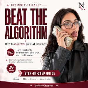 AI Influencer Monetization Guide | Beat the Algorithm | Brand Deals, UGC, Social Media, SEO | eBook | Digital Download