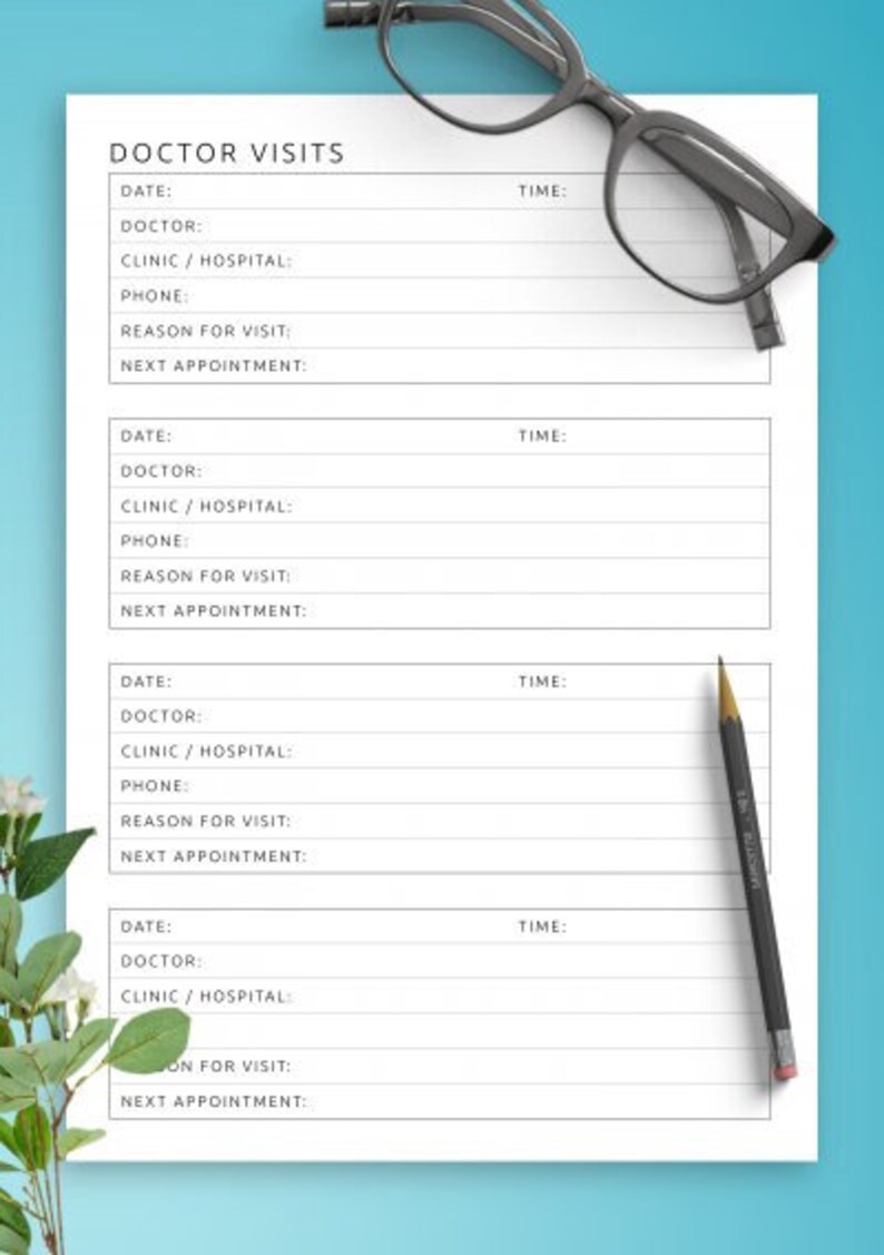 doctor-visit-templates-doctor-visits-tracker-simple-and-etsy