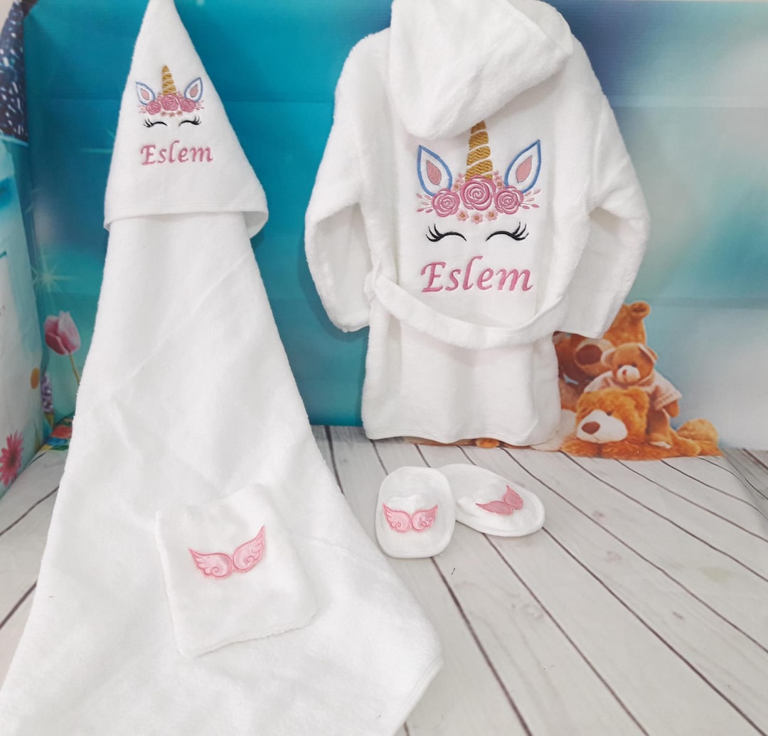 Newborn Bathrobe Set, Baby Shower Set, Custom Bathrobe, Gift Baby Boy