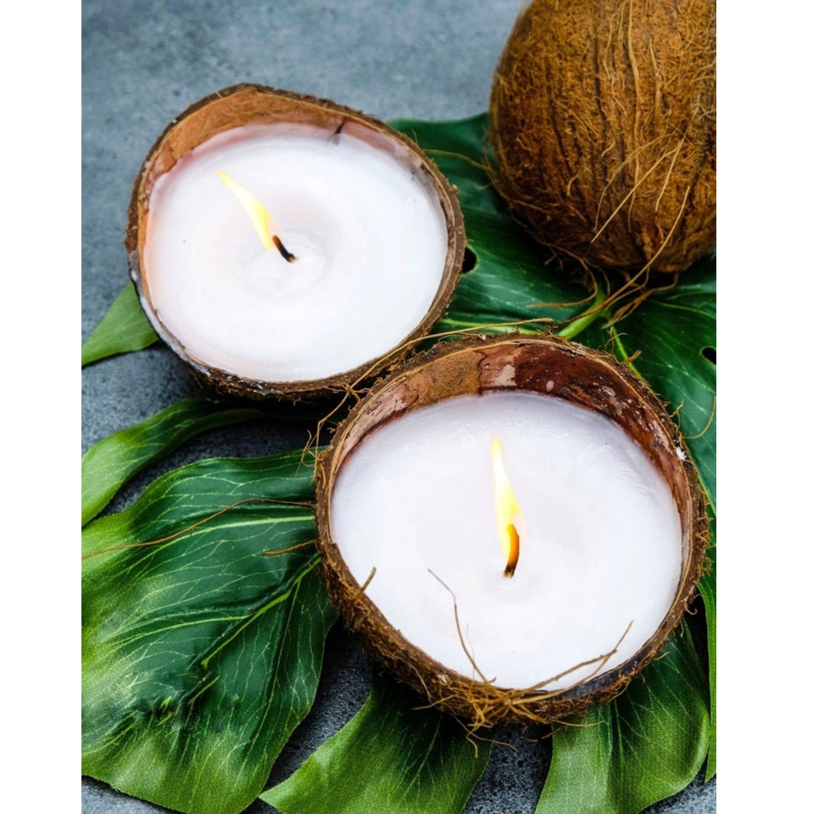 3 Coconut Shell Candle Coconut Candle In Real Coconut Etsy