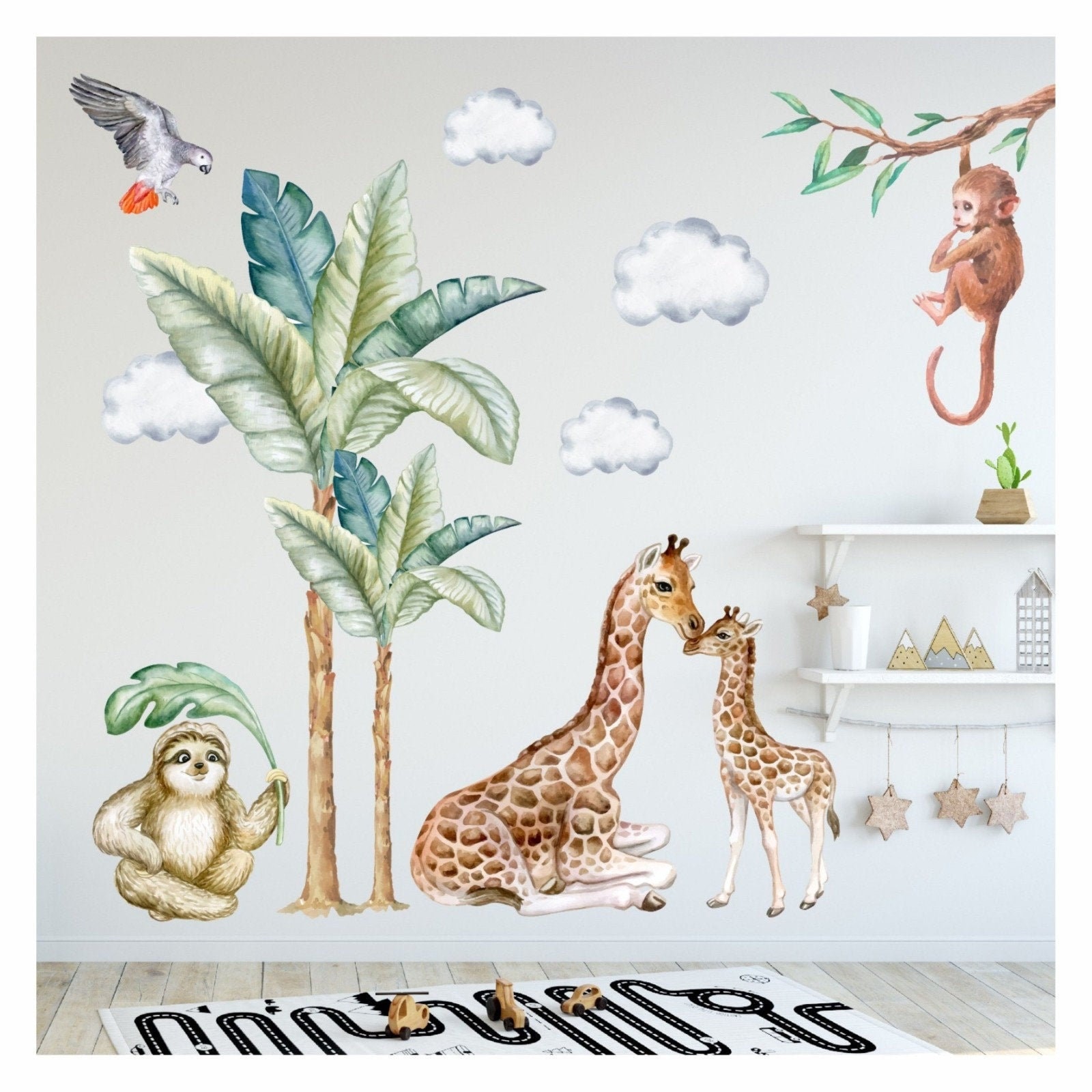 Wall Decal Stickers Animals Nursery Wall Sticker Childroom Etsy