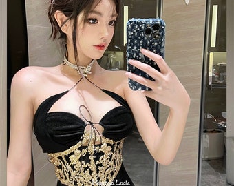 Baroque Waistband Gold Resin Mermaid Corset Bra Top Cosplay Costume Patent-Protected