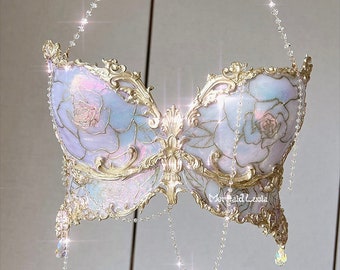 Moonstone Butterfly Resin Mermaid Corset Bra Top Cosplay Costume Patent-Protected