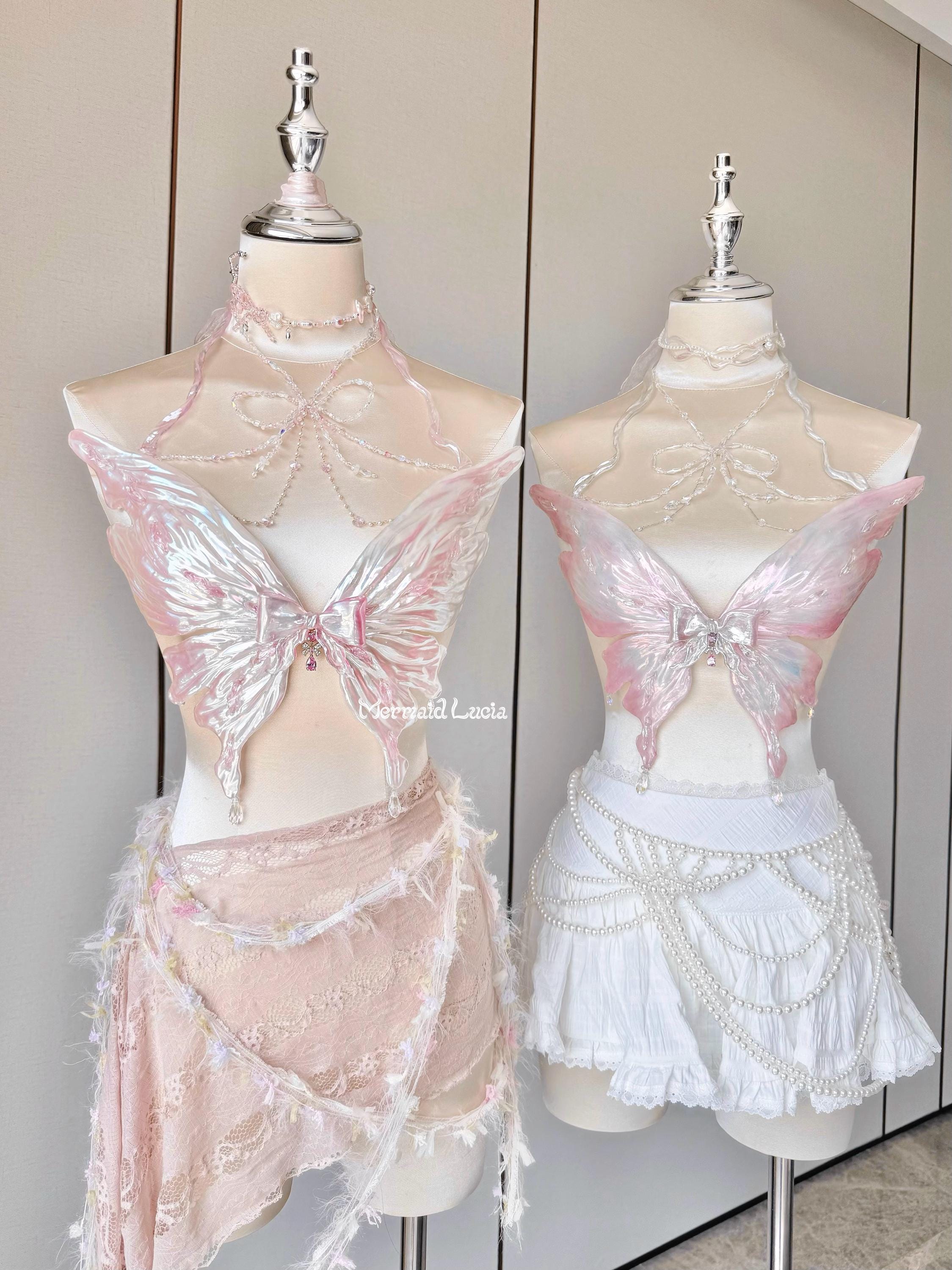 Royal Bow Butterfly Resin Porcelain Mermaid Corset Bra Top Cosplay Costume Patent-Protected