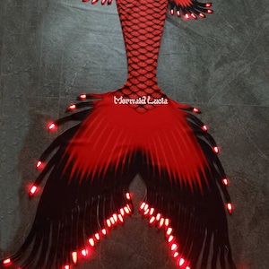 Patent-Protected Glowing Mermaid Merman Tail Style 1 Red Black