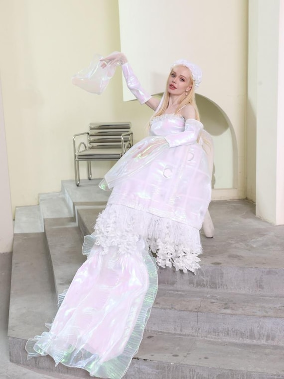 jellyfish dress Luminous Wedding Set, Fiber Optic Fabric Gown Thats why its so Brand Name:SELF PORTRAIT Gown dresses plus African mermaid dress, Ankara