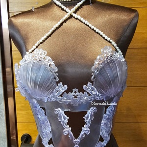 Transparent Shell Girl Resin Mermaid Corset Bra Top Cosplay Costume Patent-Protected