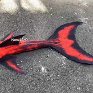 Mermaid Orca Shark Tail Style Red Black Colour