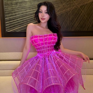 cage corset dress Glittery Silver Vinyl Madonna Styled Boned Cage Corset Hip Dress