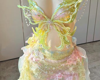 Mermaid Lucia Spring Blossom Butterfly Dream Resin Mermaid Corset Bra Top Cosplay Costume Patent-Protected