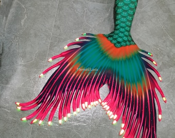 Patent-Protected Glowing Mermaid Merman Tail Style 1 Green Pink