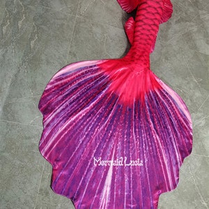HANDMADE Big Koi Fluke Synthetic Silk Reflective Fabric Mermaid Tail