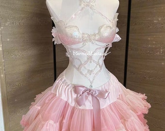 Sweetheart Ballet Crystal Girl Resin Mermaid Corset Bra Top Cosplay Costume Patent-Protected