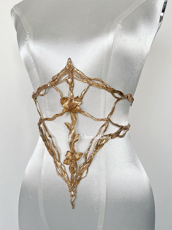 Golden Vines Resin Wasit Chain Corset Belt Top Cosplay 