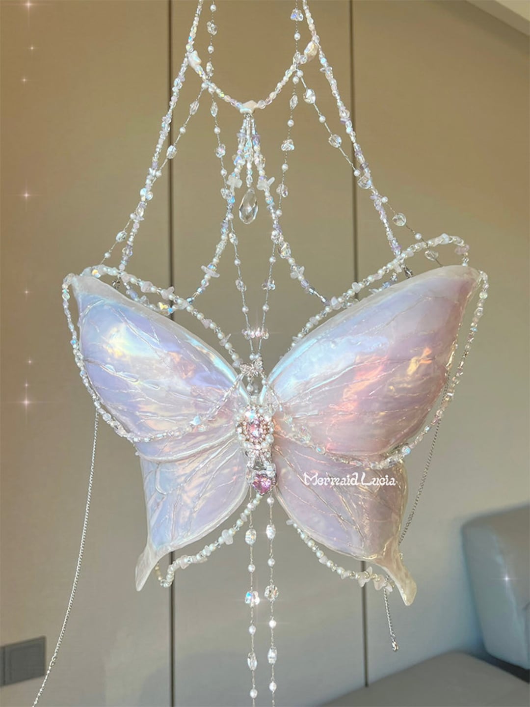 Moonstone Butterfly Resin Mermaid Corset Bra Top Cosplay Costume Paten