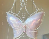 Psychedelic Butterfly Resin Mermaid Corset Bra Top Cosplay Costume