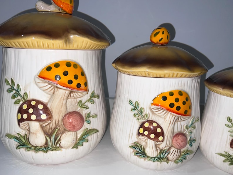 Vintage Mushroom Canister Set