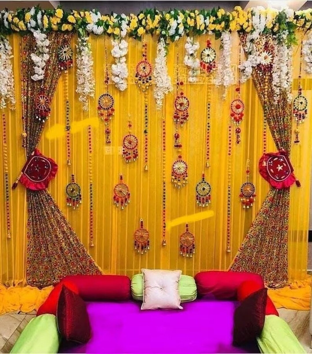 9/7ft.party Backdrop,express Shipping,indian Dream Catchers,mehndi