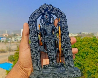 27,5 cm (10 po.) Ram lala,Lord Shri Ram Lalla Murti AyodhyaRam Lalla, marbre Murti Idole,Ram Mandir,Statue Lord Ram (poussière de marbre),Murti,Ram,Ramlalla,