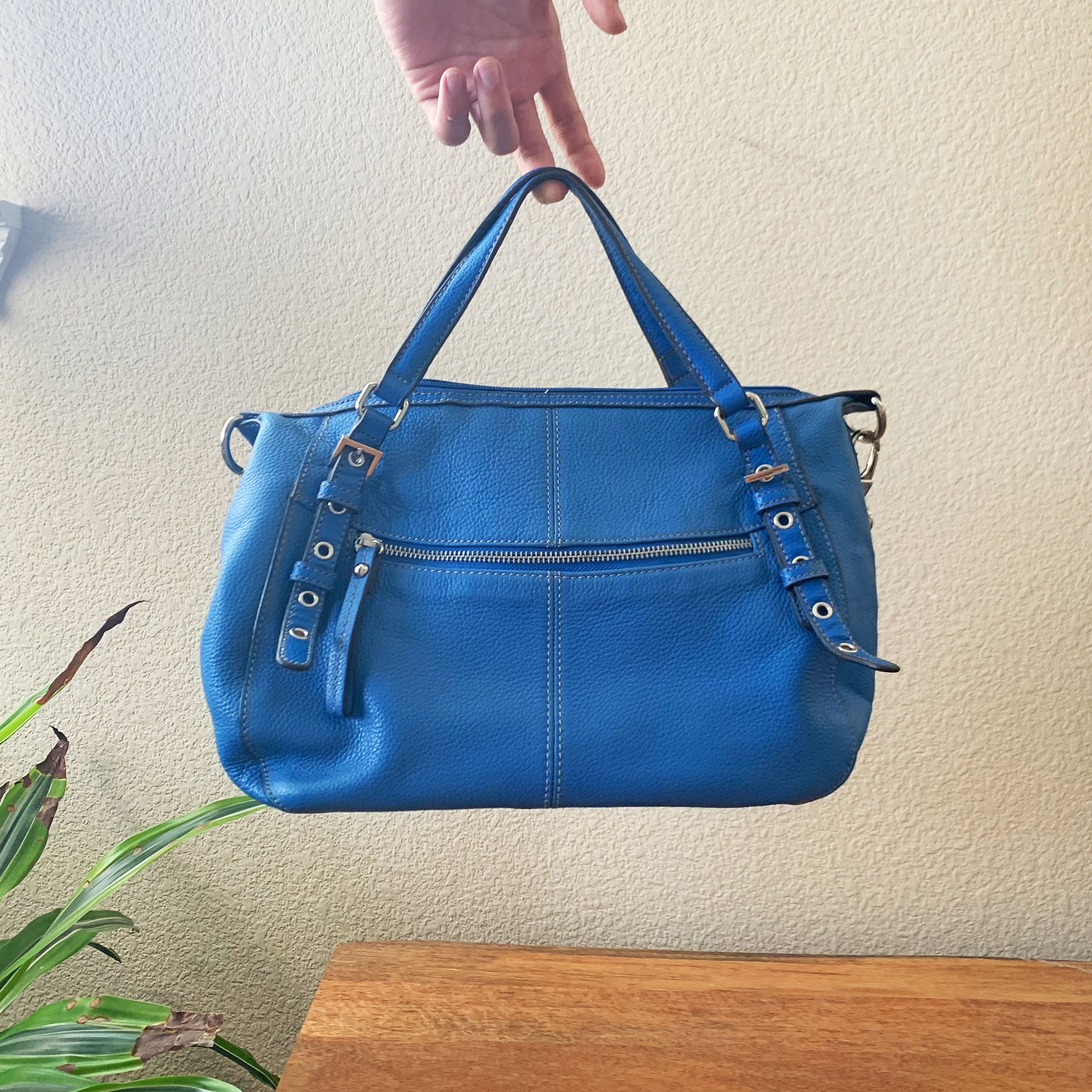 Vintage Tignanello Blue Leather Shoulder Bag Soft Genuine | Etsy