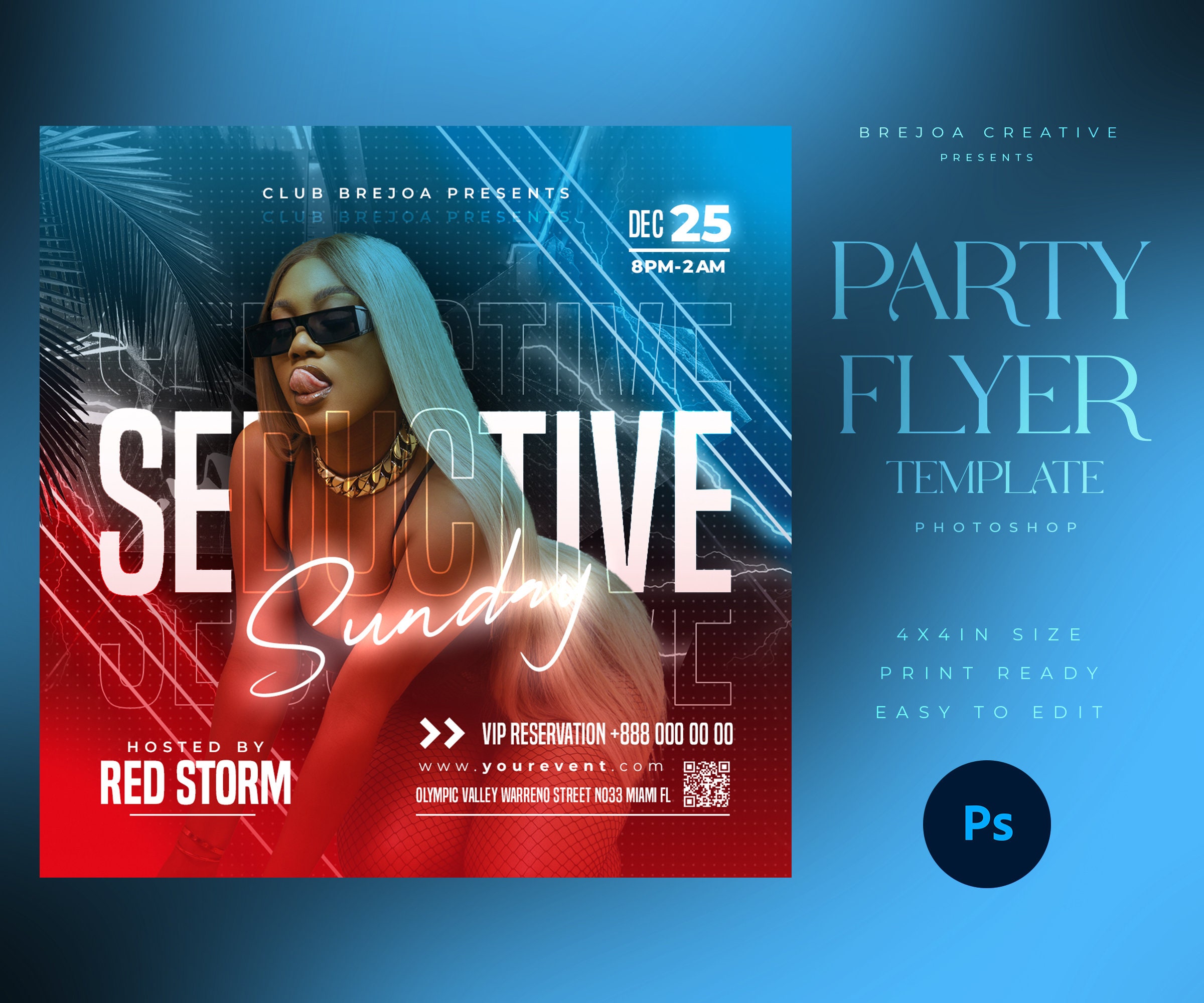 DJ Party Flyer Template Club Flyer Party Invite Flyer DJ Etsy