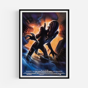 Alien Movie Poster, 1979 Sci-Fi Classic Wall Art Print, Ridley Scott Retro Horror Canvas, Xenomorph Poster, Sigourney Weaver Art