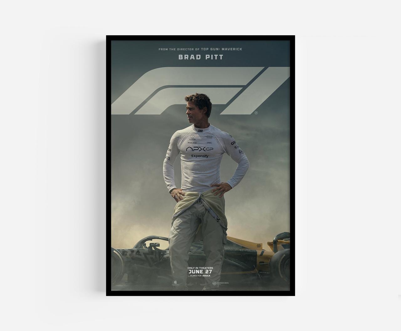 F1 Movie Poster, Formula 1 Wall Art, F1 Racing Print, F1 Movie Poster Gift for Him, Motorsport Home Decor, Brad Pitt F1 Movie 2025 Poster