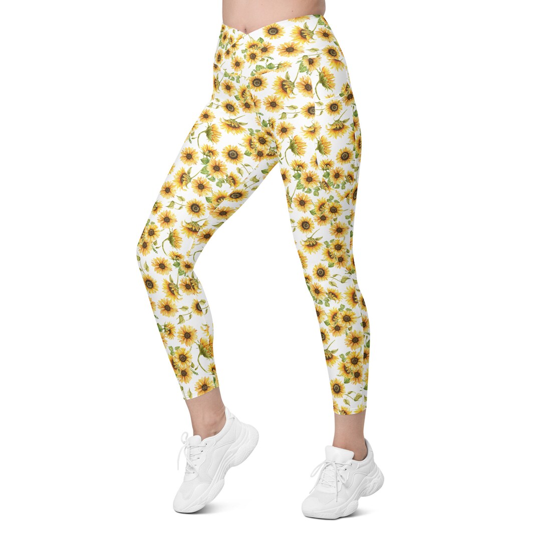 Sunflower Flower Print Men's Leggings