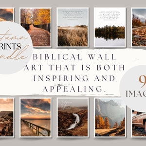 Autumn/Fall Gallery Wall Art /Biblical Wall Art /Wall Art Print / Rustic Autumn Wall Decor/Printable Art/Christian Wall Art/Digital Download