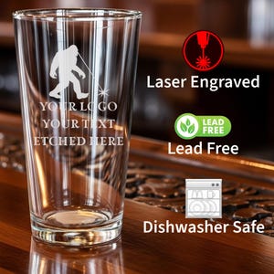 Deep Laser Engraved 16oz Pint Glass Custom Design Beer Glass High Quality Personalized Gift