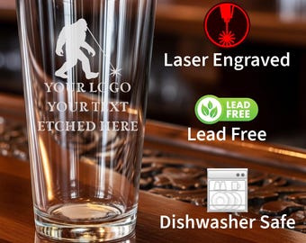 Deep Laser Engraved 16oz Pint Glass Custom Design Beer Glass High Quality Personalized Gift