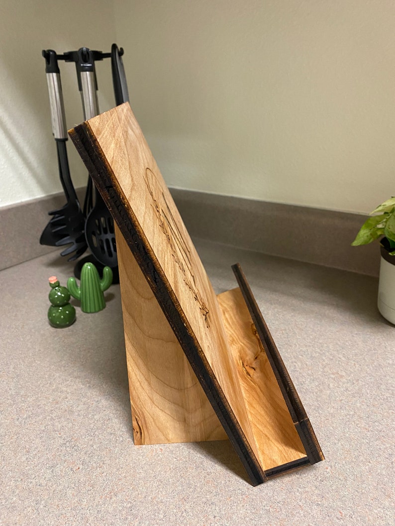 Recipe Book Holder/ Wooden Book Holder/ Kitchen Stand/ Cook Etsy