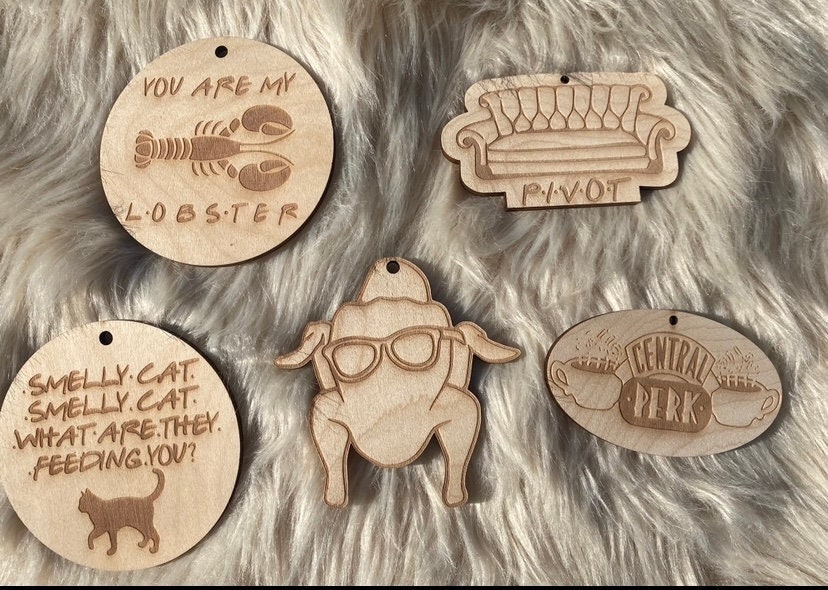 Friends Christmas Ornament Set/ wooden Christmas ornaments