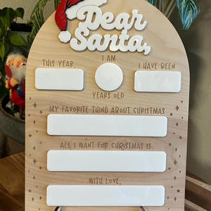 Dear Santa Sign/ Dear Santa Whiteboard Sign/ Dear Santa Dry Erase Board Sign/ Kids Christmas Sign
