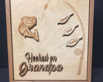 Father’s Day fishing plaque/ personalized Father’s Day gifts/ wooden gifts /grandfather gifts