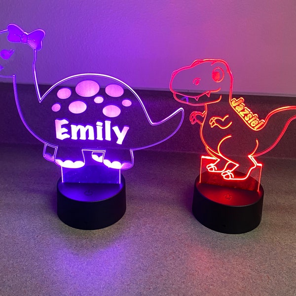 Kids Personalized Dinosaur LED Night Light Perfect Gifts for Boys and Girls Custom Name acrylic LED