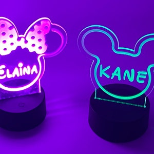 Homemade Personalized Mouse Head LED Sign, Gifts for Kids, Kid Home Decor, Night Light for Kids